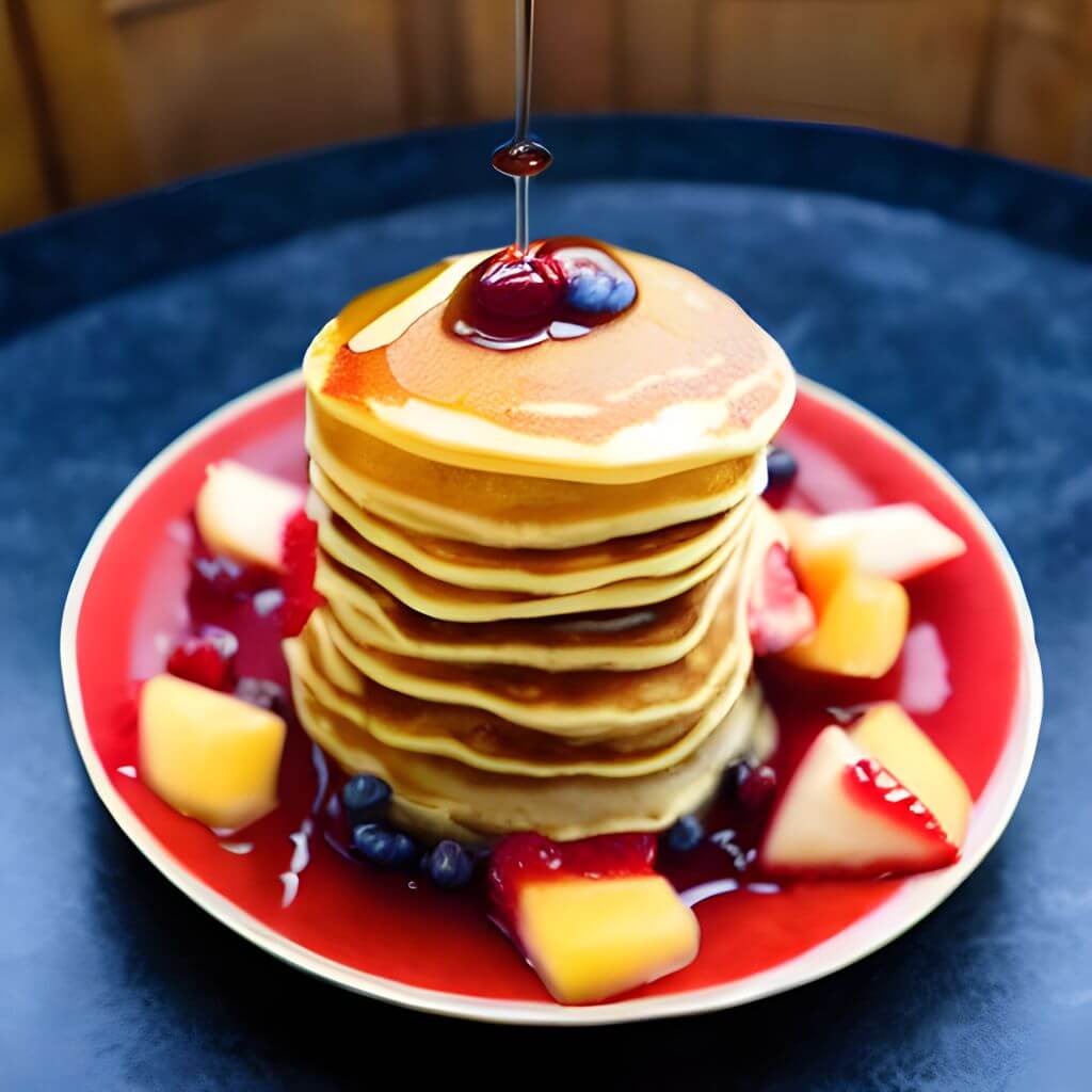 Gluten free pancakes with fruits